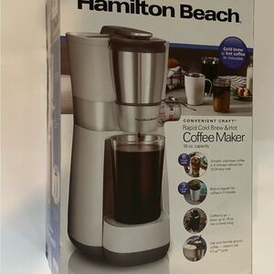 Hamilton Beach Convenient Craft Rapid Cold Brew & Hot Coffee Maker 2-Cup New,